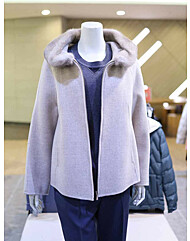 아르테 여성 밍크배색 캐시미어 모직 코트 DRDCWH730