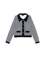 골피아 HF-WJ1307 헤일리골프 여성 하운드 투스 체크 약기모 슬림핏 자켓