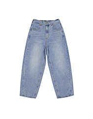 골피아 SQ25A521 남녀공용 스트리트 세미 커브드 뒷밴딩 데님 팬츠