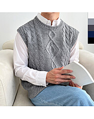 남자 꽈배기 니트 조끼