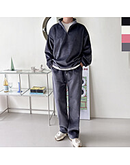 남자 기모 반집업 골덴 와이드 상하 세트