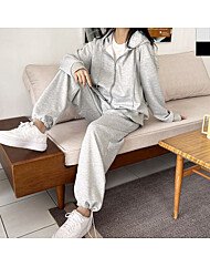 여자 투웨이 후드 집업 스트링 와이드 팬츠 세트