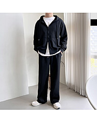 남자 투웨이 후드 집업 스트링 와이드 팬츠 세트