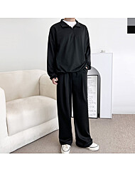 남자 오버핏 맨투맨 핀턱 와이드 트레이닝 세트