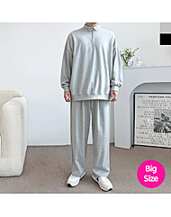 남자 빅사이즈 집업 맨투맨 와이드 바지 세트