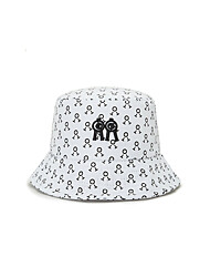 롤링롤라이 버킷햇 화이트 블랙로고패턴 Bucket Hat White Black Logo Pattern