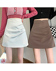 여성 옆라인 셔링 속바지 짧은 스커트 여성 데일리 치마 하객룩