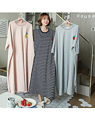 루즈핏 단가라 홈웨어 롱 원피스