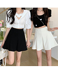 여자 플리츠 A라인 속바지 짧은 스커트