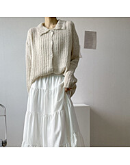 소프트 골지 카라 니트 가디건 여리여리 감성 데일리룩