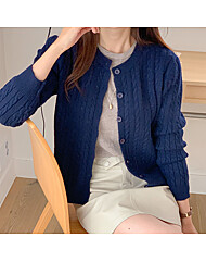 세련된 컬러감의 꽈배기 패턴 클래식 니트 가디건