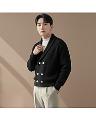 카라 남성 가디건 더블 남자 버튼 아우터