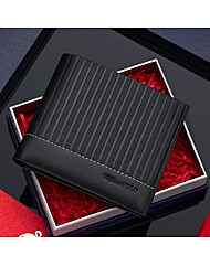 남자 엠보 스트라이프 남자 천연소가죽 반지갑