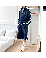 남자 투라인 트랙 집업 트레이닝 자켓 와이드 버뮤다 7부 세트