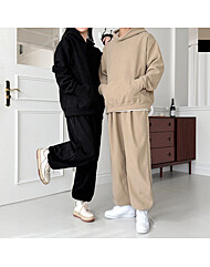 여자 겨울 코듀로이 골덴 풀오버 후드 핀턱 와이드 세트(양털안감)