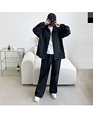 여자 오버핏 하프넥 집업 바람막이 나일론 자켓