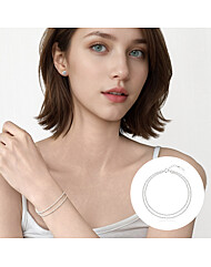 [TANDY] 탠디 실버925 여성용 마르게리타 눈꽃컷팅체인 두줄팔찌 TDB507