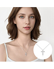 [TANDY] 탠디 실버925 지르코니아 십자가 목걸이 네크리스 TDN614