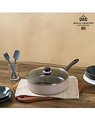 로얄그래프톤 크레마 인덕션겸용(IH) 28궁중전골팬+유리뚜껑 2P