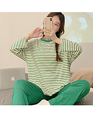 노밴딩 가슴패드내장 긴팔 홈웨어 상하세트