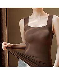 여성 캡내장 심리스 보습 기모 나시