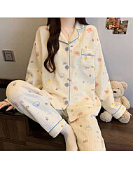 [잠옷세트] 도톰 누빔원단 겨울 수면 파자마 상하세트 2컬러