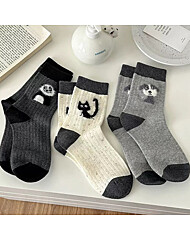 [3족세트] 도톰한 포슬포슬 동물 겨울양말 중목양말