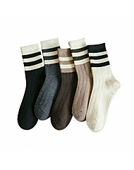 윈터라인 스트라이프 삭스 남녀공용 데일리 중목양말 x 5켤레