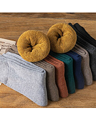 남녀공용 도톰융털 기모 무지양말 5세트