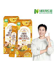 네이처드림 리얼 유기농 레몬생강즙 100 15g x 14포 x 2박스 (진저샷/환절기건강/레몬수)