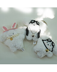 말티즈 토끼 강아지 키링 인형 [3종 진주 래빗 고글 안경 선글라스 옷 머리 핀 하트 목걸이 가방 백팩 열쇠