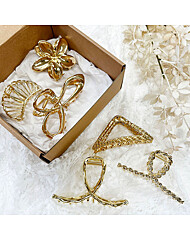 국산 실버문 여신 메탈집게핀 6개1세트 올림머리 반머리 집게핀