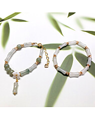 H9H19 천연 화전옥 대나무마디 팔찌 재물운 행운 팔찌