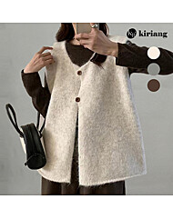 [키리앙] 로밀 투버튼 니트 조끼