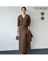 [비바로그] 밸리 숄 가디건 투피스 스커트 세트