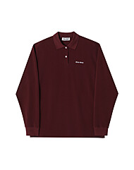 미우미우 MJL019 14RW F0399 로고 폴로 여성 긴팔티