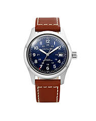 해밀턴 H70455540 카키 필드 남성 오토매틱 가죽시계