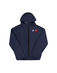 꼼데가르송 AZ-J501-051 1 PLAY 플레이xK-WAY 레드 하트 와펜 풀 집 패커블 바람막이 공용 자켓