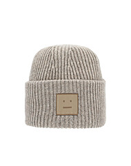 아크네스튜디오 C40425 GREIGE MELANGE (DRN) 페이스 로고 패치 비니