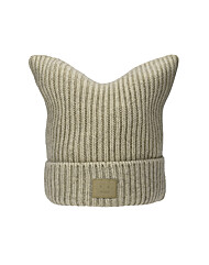 아크네스튜디오 C40426 GREIGE MELANGE (DRN) 페이스 로고 패치 스퀘어 비니