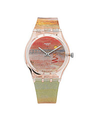 스와치 SO28Z700 SWATCH X TATE GALLERY TURNER`S SCARLET SUNSET 공용 우레탄시계