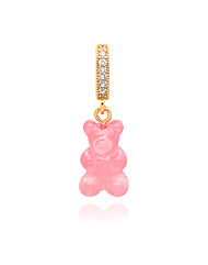 크리스탈헤이즈 NOSTALGIA BEAR-BUBBLEGUM-PAVE CONNECTOR 노스텔지아 베어 파베 버블검 골드 펜던트 참