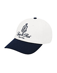 스포티앤리치 AC040606231WH50 WHITE/DARK NAVY 코튼 방돔 (Vendome) 로고 자수 볼캡 모자