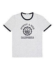 스포티앤리치 TO088625508GY18 HEATHER GRAY/DARK NAVY 켈리포니아 엠블럼 링거 공용 반팔티