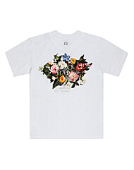 우영미 M253TS06 701W 플라워 백 로고 여성 반팔티