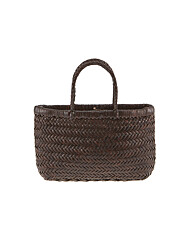 드래곤디퓨전 8809 DARK BROWN 미니 플랫 고라 토트백