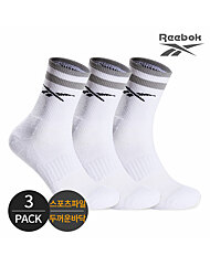 리복 남성 스포츠파일 넥 투링글 로고 중목양말 3P_GY