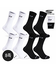 스케쳐스 남성 베이직 로고포인트 크루삭스 8P