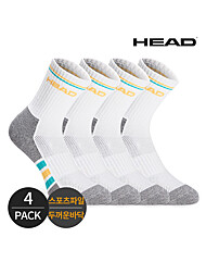 헤드 여성 스포츠파일 바닥 라인배색 중목양말 4P_WH