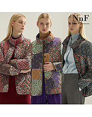 NnF 여성 프린트 퀼팅 패딩 자켓